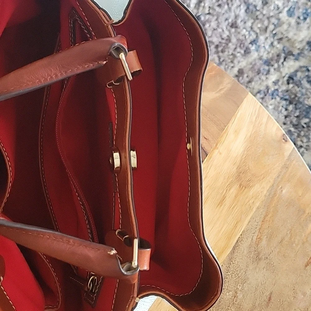 Dooney & Bourke White/Light Blue Lizard Satchel - Picture 12 of 17